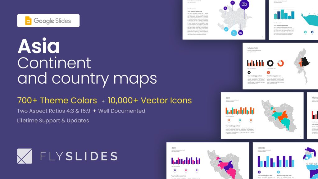 Best Asia Continent and Country Maps Google Slides Template (Theme) for ...